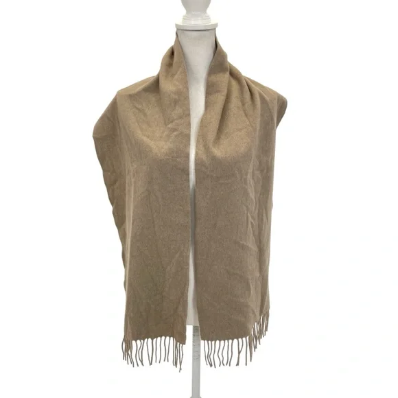 Amicale Cashmere for Neiman Marcus Cashmere Scarf OS Taupe/Tan - Picture 3 of 13